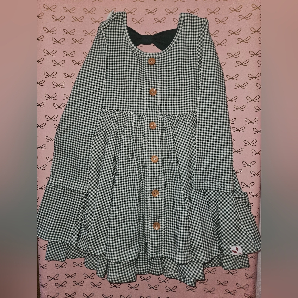 SweetHoney Forest Green Gingham Dress